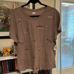 Old Navy Women's Brown Zodiac Graphic Tee